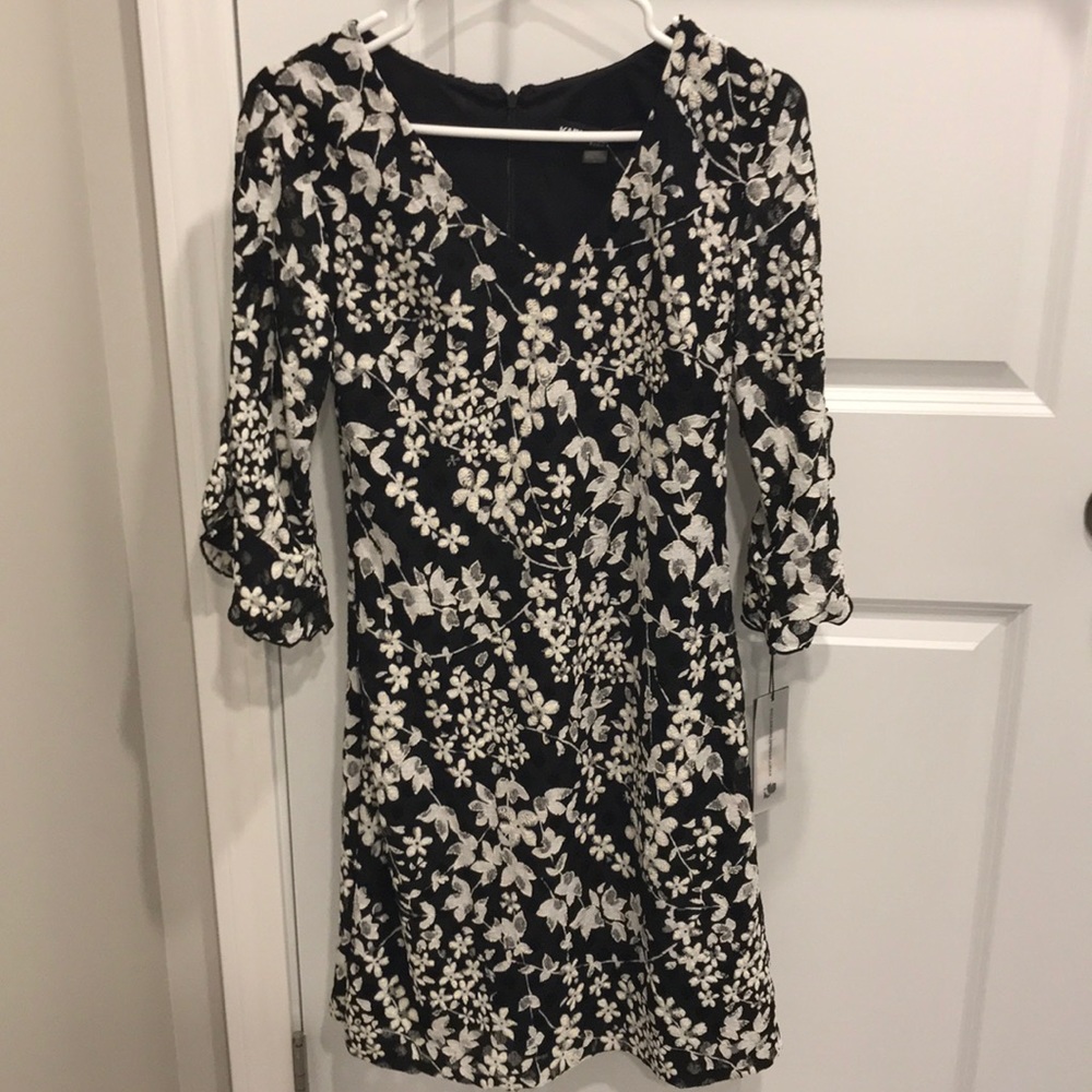 Black and white floral dress